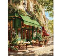 NEWENMO Cafeterías de París Pintar por Numeros Kit,DIY Pintura por Numeros Adultos,Paisaje Callejero Paint by Numbers Kits,con Pinceles,Pigmento Acrílico,para Principiante Decoración Hogar 40x50cm