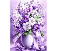 NEWENMO DIY Morado Ramos de Flores Diamond Painting Adultos,Flor Hermosa Pintura de Diamante,5D Diamond Art Kit,Bricolaje Dibujo con Diamantes,para Decoración del Hogar para Principiantes,30x40cm