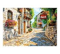 NEWENMO DIY Pueblo Retro Europeo Diamond Painting Adultos,5D Flores Pintura de Diamante Kits,Bricolaje Vintage Diamond Art Kit,Dibujo de Diamantes Set,para Decoración de Hogar Oficinas,30x40cm