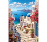 NEWENMO Griega Arquitectura Diamond Painting Kit para Adultos,Hermoso Paisaje Pintura de Diamante Set,5D Diamond Art Kit Completo,Bricolaje Dibujo de Diamantes,para Decoración del Hogar 30x40cm