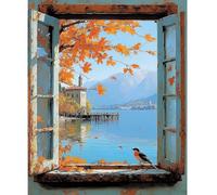 NEWENMO Hermosas Paisajes Pintar por Numeros Adultos,Belleza Paisajística Pintura por Numeros,Bricolaje Paint by Numbers Kits,con Pinceles y Pigmento Acrílico,Decoracion para Hogar 30x40cm