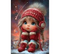 NEWENMO Lindo Elf Diamond Painting Adultos Kit,DIY Hermoso Cielo Estrellado Pintura de Diamantes,5D Diamond Art Kit,Bricolaje Dibujo con Diamantes,para Principiantes Decoración Hogar 30x40cm