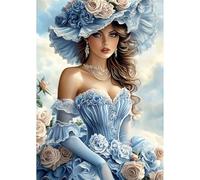NEWENMO Mujer Hermosa Diamond Painting Kit para Adultos,DIY Señora Elegante Pintura de Diamantes,5D Diamond Art Kit,Bricolaje Dibujo con Diamantes,para Decoración del Hogar 30x40cm