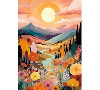 NEWENMO Paisaje de Alaska Diamond Painting Adultos,Flores de Colores Pintura de Diamante Set,5D Diamond Art Kit Completo,Bricolaje Dibujo de Diamantes,para Principiantes Hogar Decoración 30x40cm