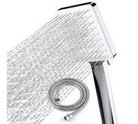 Newentor - Alcachofa de ducha de alta presión con flexo de 1,5 m, alcachofa de ducha universal con 6 modos de chorro (acabado cromado)