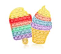 [Newest Design] [UPGRAED Material] 2PCS Push Bubble Pop Fidget Sensory Toy, Autism Special Needs Silicone Stress Reliever Toy, Anti-Anxiety Squeeze Se