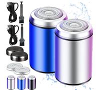 Newest Unisex Mini Portable Electric Shaver, Mini Electric Shavers for Men, Enspiracle Mini Shaver, Pocket Size Washable Electric Razor, USB Rechargeable Waterproof Shaver (2PCS-C)