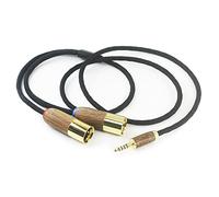 NewFantasia Cable Adaptador de Audio Balanceado Macho de 4,4mm a 2 XLR Macho Cable 6N OCC Cobre Plateado Cable Carcasa de Madera de Nogal Cable Balanceado de 4,4mm a 2 XLR 1,5m/4,9ft/59pulgadas