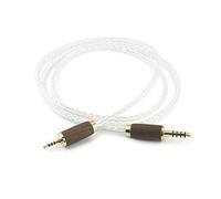 NewFantasia Cable adaptador de audio de 2,5 mm macho a 4,4 mm equilibrado macho para auriculares de 8 núcleos 6N OCC cobre chapado en plata alambre de madera de nogal 2,5 mm a 4,4 mm macho de 1,5 m