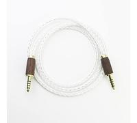 NewFantasia Cable adaptador de audio equilibrado de 5 polos macho a macho de 4,4 mm, 8 núcleos 6N OCC cobre de un solo cristal chapado en plata, carcasa de madera de nogal de 4,4 mm a 4,4 mm macho, 1 m