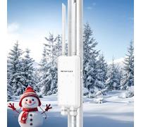 NEWFAST 1200Mbps Repetidor WiFi Potente Exterior Largo Alcance Doble Banda 2.4GHz/5GHz con 48V PoE Power, 3*Puerto Gigabit Ethernet, 2 * 5dBi Antena, Amplificador de Señal WiFi Exterior IP66