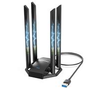 NEWFAST 1300Mbps Adaptador WiFi USB, Banda Dual AC1300 Antena Wi-Fi USB para PC USB 3.0 4x6dBi Externa Ajustable，5Ghz/2.4Ghz, MU-MIMO, Compatible con Win 11/10/8/8.1/7/XP