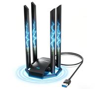 NEWFAST 1300Mbps Memoria WiFi, 4 x 6dBi Antena WiFi USB para PC Dual Band 5GHz/2.4GHz, AC1300 Adaptador WiFi USB 3.0 Soporta Windows 11/10/8.1/8/7/XP (NF-U329)