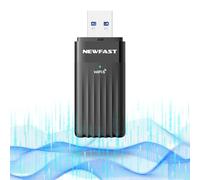 NEWFAST 3000Mbps Adaptador WiFi USB para PC, Dual Band 5GHz&2.4GHz Receptor WiFi6 USB, Compatible Windows 11/10, Adaptador Wi-Fi Suporto MU-MIMO, OFDMA, WPA3