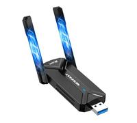 NEWFAST Adaptador WiFi 7 BE6500, Tri-Banda 2,4G/5G/6G USB Wi-Fi para PC, Adaptador WiFi USB con Antenas Dobles de Alta Ganancia, USB3.0, WPA3, Dongle Wi-Fi Compatible con Windows 11/10