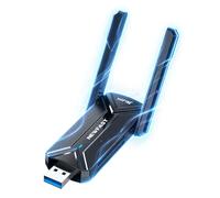 NEWFAST BE6500Mbps Adaptador WiFi USB para PC, MU-MIMO, 5 dBi Antenas | 6GHz/5GHz/2.4GHz Adaptador WiFi 7 Antena WiFi USB 3.0 , Receptor WiFi para Windows 11/10
