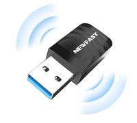 NEWFAST - Llave WiFi potente AC1300 Mbps NF-U323, doble banda adaptador USB WiFi, Nano Mini llave WiFi para PC, 2.4G/5GHz USB 3.0 WiFi Dongle compatible con Windows 11/10/8.1/8/7/XP, Mac OS 10.9~10.15