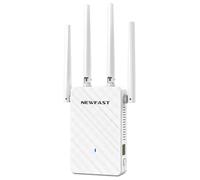 NEWFAST - Repetidor WiFi 300Mbps - Amplificador WiFi potente con 4 antenas, repetidor WiFi con puerto Ethernet, compatible con todas las cajas de Internet, configuración WPS con un solo clic