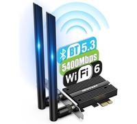 NEWFAST Tarjeta Wi-Fi PCI Express Adaptador Wi-Fi 6E (AXE5400) con Bluetooth 5.3, Compatible con Windows 11/10, Intel AX210 PCIe, Tri-Bands(6GHz/5GHz/2.4GHz),OFDMA,MU-MIMO