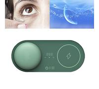 NEWFEIBIN Limpiador De Lentillas por Ultrasonidos Automático Proteína De Ojos Caja De Limpieza con Cargador USB para Limpieza De Lentes De Contacto,Verde