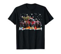 Newfoundland Dog Red Truck Árbol de Navidad Santa Ugly Xmas Camiseta