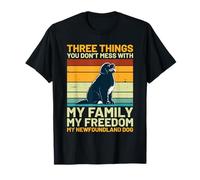 Newfoundland Dog Retro - Familia, Libertad y mi Oso Negro Camiseta