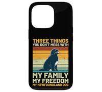 Newfoundland Dog Retro - Familia, Libertad y mi Oso Negro Carcasa para iPhone 13 Pro