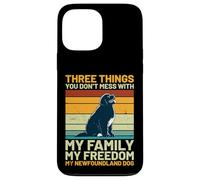 Newfoundland Dog Retro - Familia, Libertad y mi Oso Negro Carcasa para iPhone 13 Pro MAX