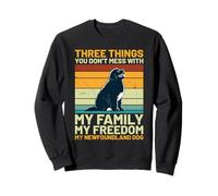 Newfoundland Dog Retro - Familia, Libertad y mi Oso Negro Sudadera