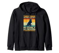 Newfoundland Dog Retro - Familia, Libertad y mi Oso Negro Sudadera con Capucha