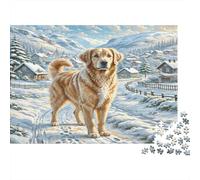Newfoundland Dog Rompecabezas de Papel Grueso Perro Mestizo en acantilado costero, Regalo de Amigo Invisible Relajante para Personas Mayores 70x50cm/1000 Piezas
