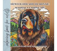 Newfoundland in mosaic mandala landscape: a mindful stress relief grey scale journey