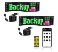 NEWFUN 2X Señalización LED programable, Letrero led auto, Pantalla de 37,2 x 9,2 cm, 5 V / 2 A panel RGB con Bluetooth Smart Apps, señalización luminosa personalizada para coches, camiones