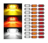NEWFUN 30x LED de Marcador Lateral, 12 / 24V Led De Marcador Lateral, Trailer luz Lateral de Advertencia Luz Amarilla/Blanco/Rosa para Camión RV Caravan, Autocaravanas (Ros Amarill Blanco)