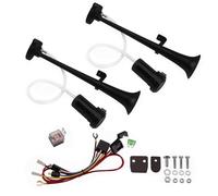 NEWFUN Bocina Aire Comprimido, Bocina Camion, Claxon Coche 12v Potente, Bocinas Musicales, para Coche Camión Coche Triciclo Barco Tren Etc （ Compresor ya Incluido en el Kit）
