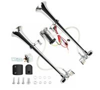 NEWFUN Bocina Aire Comprimido, Bocina Camion, Claxon Coche 12v Potente, Bocinas Musicales, para Coche Camión Coche Triciclo Barco Tren Etc （ Compresor ya Incluido en el Kit）