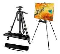 NEWFUN Caballete Pintura, Caballete Metálico con Altura Ajustable de 52 a 167 CM, con Bolsa de Almacenamiento Incluida, Adecuado para Pintura Artística y fines Publicitarios