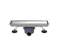 NEWFUN Canaleta de Ducha 60cm,Inhibidor de Olores, Desagüe de Suelo Invisible, Uso Positivo y Negativo, Soble Filtración, Alicatable, Plateado (30cm)