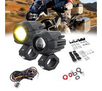 NEWFUN Faros Auxiliares De Moto,Faros Largo Alcance LED Homologados,Faros De LED De Largo Alcance, 60W, Luz Blanca/Amarilla, IP67 Impermeable, Apta Para Muchos Modelos De Coche