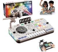 NEWFUN Mesa De Mezclas Dj para niños,Bluetooth Con Micrófono Ajustable, Teclado Con Iluminación Degradada, Alimentado Por Batería, Adecuado Como Regalo De Nivel Inicial Para Niños De 3 a 12 Años.