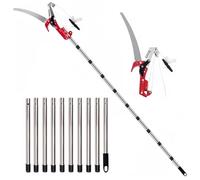 NEWFUN Pertiga Telescopica Podar,Sierra Podar,Pertiga Podar,82-448cm Tijeras de Podar Telescópicas 2 In 1，Herramientas Jardineria，Regulable en altura，Para esquilar en el jardín, recoger fruta