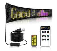 NEWFUN Señalización LED Programable, Letrero Led Auto, Pantalla LED de 37,2 x 9,2 cm, 5 V / 2 A Panel LED RGB Con Bluetooth Smart Apps, Señalización Luminosa Personalizada Para Coches, Camiones, Etc.
