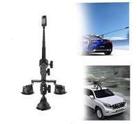 NEWFUN Soporte Camara, Soporte de Ventosa para Coche Kit, Kit Montaje Coche Triple Ventosa, 112 cm Selfie-Stick, Saugnapfhalterung für Dachkamera, Dritte Person Autohalterung für Insta360/Gopro