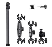 NEWFUN Soporte de Cámara, Accesorio para insta360 x4, Kit de Moto [ara insta360 x4,X3,X2, Rotación de 360 Grados, Doble Abrazadera, Doble Estabilidad, Soporte de Moto, Compatible con Múltiples