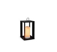 newgarden - Farol de Mesa Portátil y Metálico SIROCO Efecto Llama. Luz LED Cálida 200 Lúmenes Sin Cables IP54. Batería Recargable Hasta 20H de Uso. Incluye Mando a Distancia (Altura 30 cm)