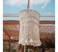 Newgarden Lámpara colgante LED recargable Mykonos, blanca, algodón