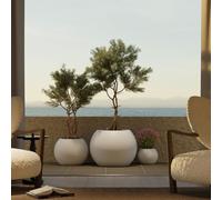 newgarden - Macetero Redondo para Flores y Plantas Dalia Muy Resistente al Exterior Tamaños Disponibles. Incluye Reserva y Drenaje de Agua. Hecho de Polietileno en España