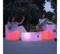 Newgarden Mesa de centro led rgb de exterior recargable con energía solar 59cm