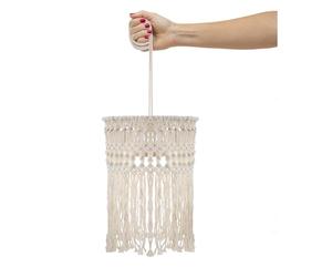 newgarden - MYKONOS HANG Lámpara Colgante Portátil LED Decorativa con Mando a Distancia y Batería Recargable por USB. Hecha de Cuerdas de Macramé