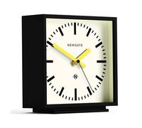 NEWGATE® Amp Reloj de Escritorio | Diseño de Reloj de estación Cuadrada | Estuche Negro con manecillas Amarillas | Estilo Moderno para Escritorio, Mesa, repisa de la Chimenea